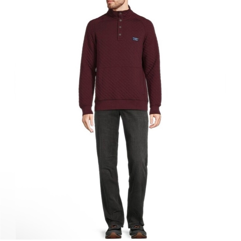 LL Bean Quilted Burgundy Pull Over